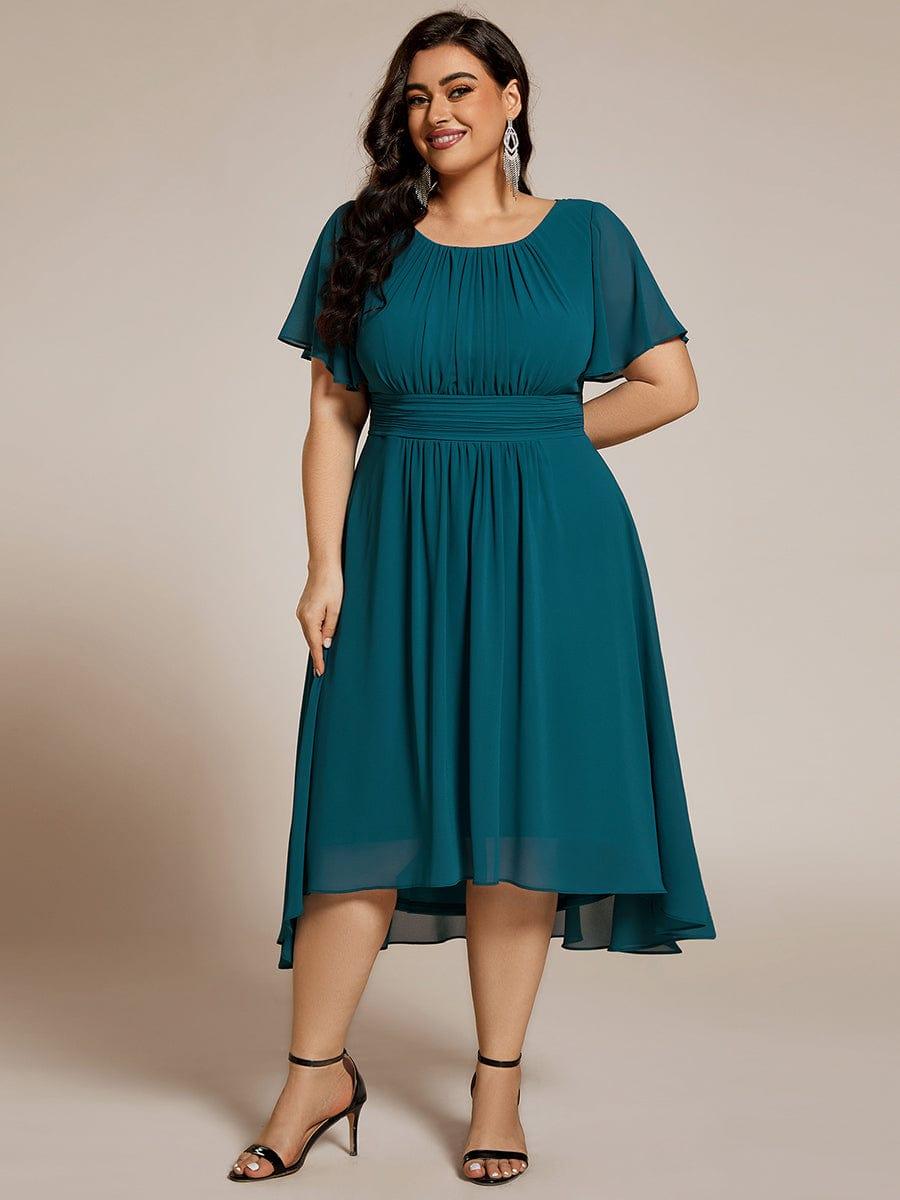 Plus Size Pleated A-Line Chiffon Wedding Guest Dress