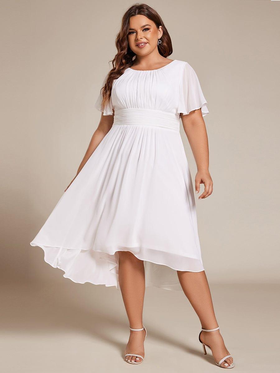 Plus Size Pleated A-Line Chiffon Wedding Guest Dress