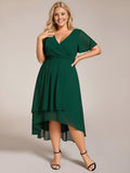 Elegant Dark Green Empire Waist Wedding Guest Dress#color_Dark Green