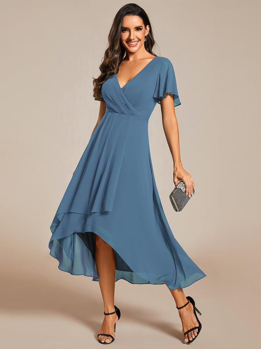 Elegant Dark Green Empire Waist Wedding Guest Dress