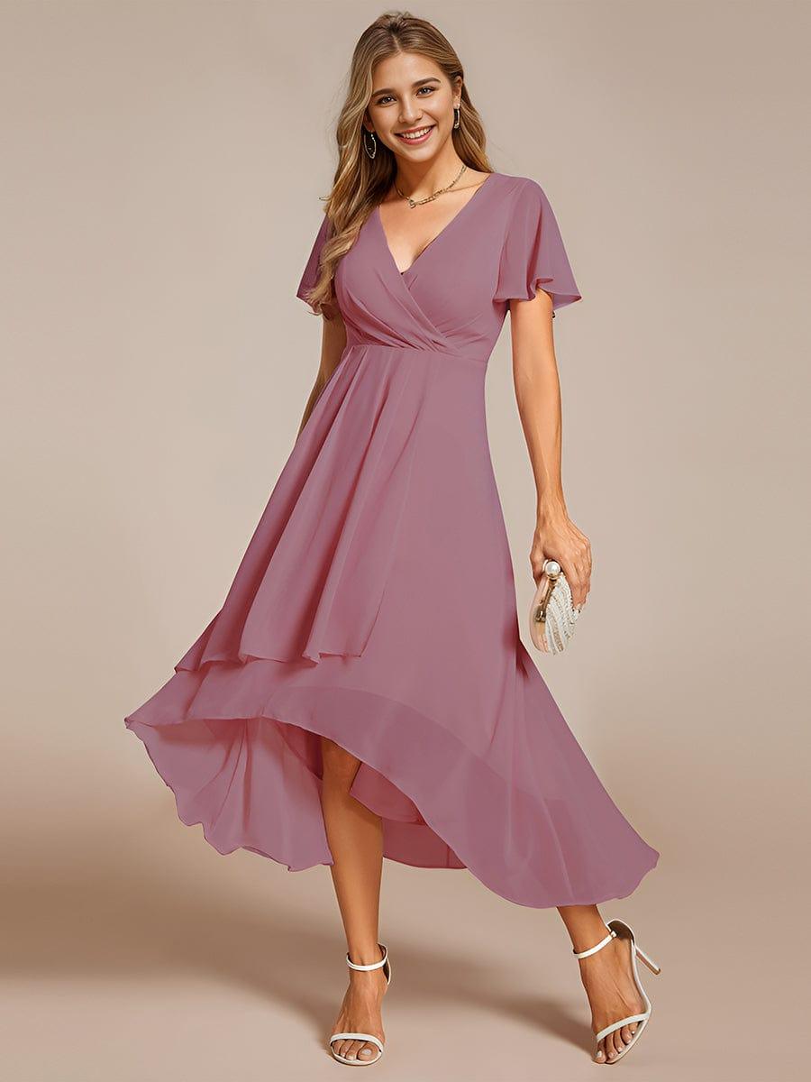 Elegant Dark Green Empire Waist Wedding Guest Dress