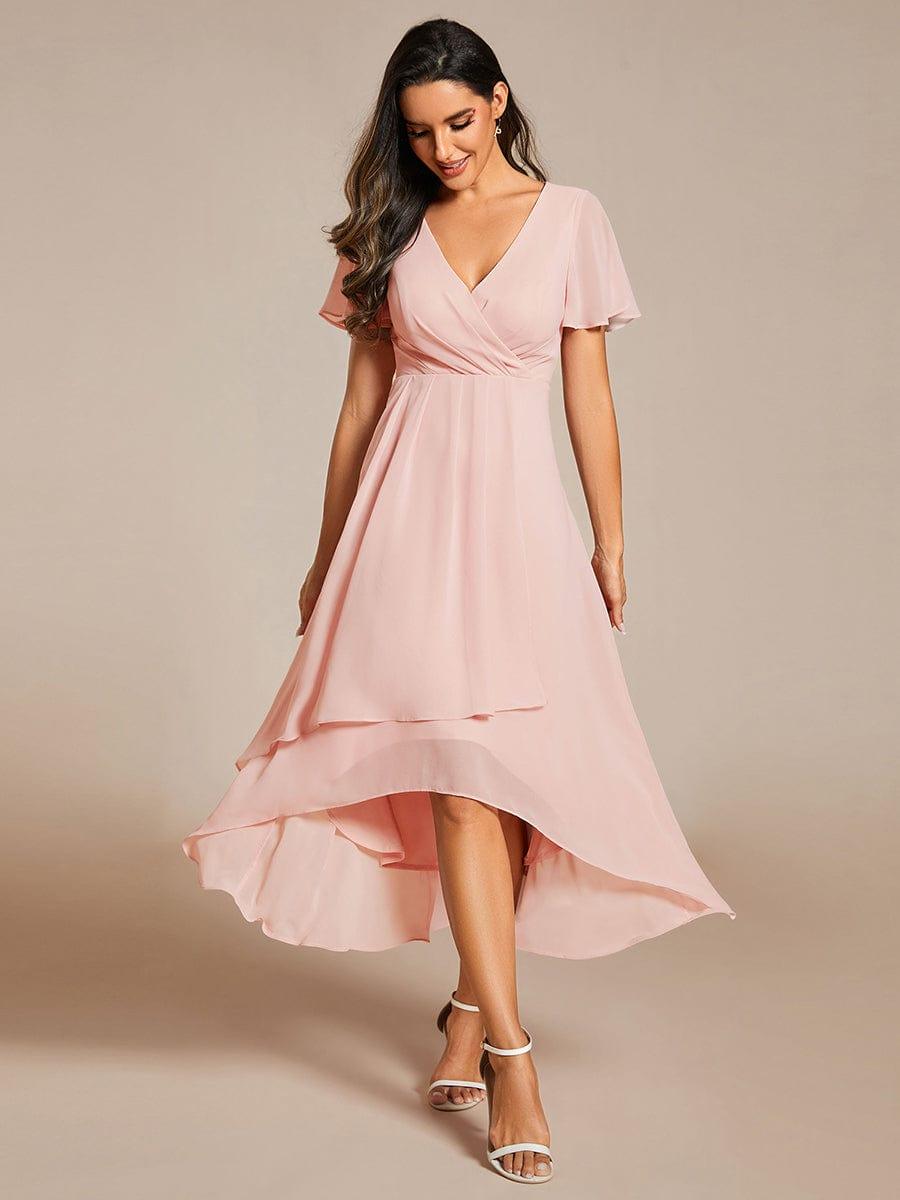 Elegant Dark Green Empire Waist Wedding Guest Dress