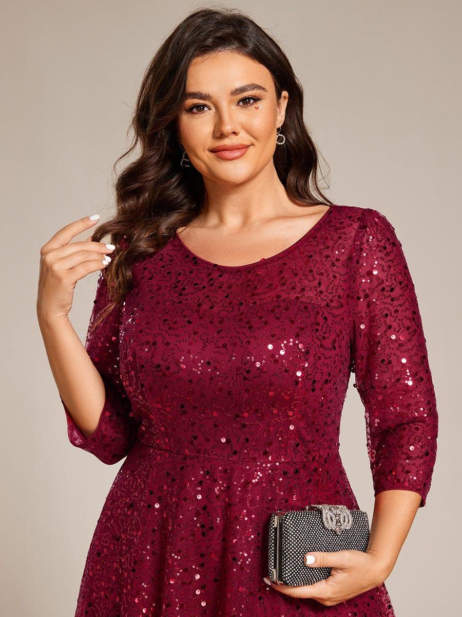 Charming Round Neck Sequin A-Line Wedding Guest Dress