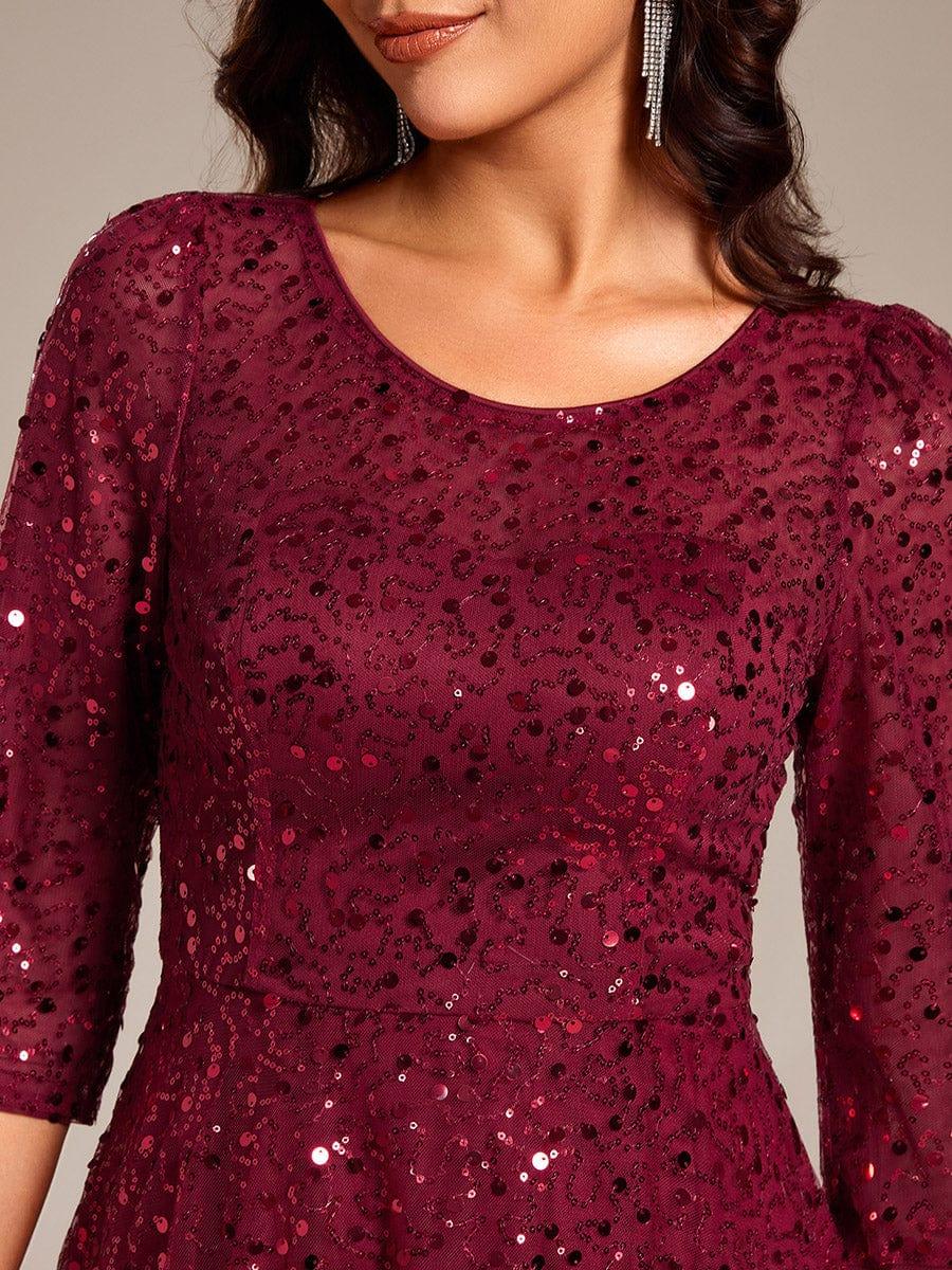 Charming Round Neck Sequin A-Line Wedding Guest Dress