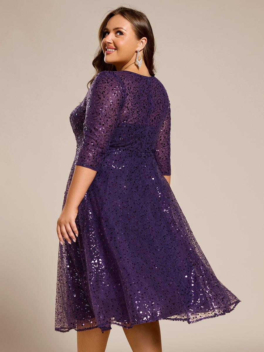Charming Round Neck Sequin A-Line Wedding Guest Dress