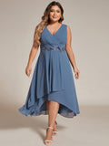 Plus Size V-Neck Applique Empire Waist Wedding Guest Dress