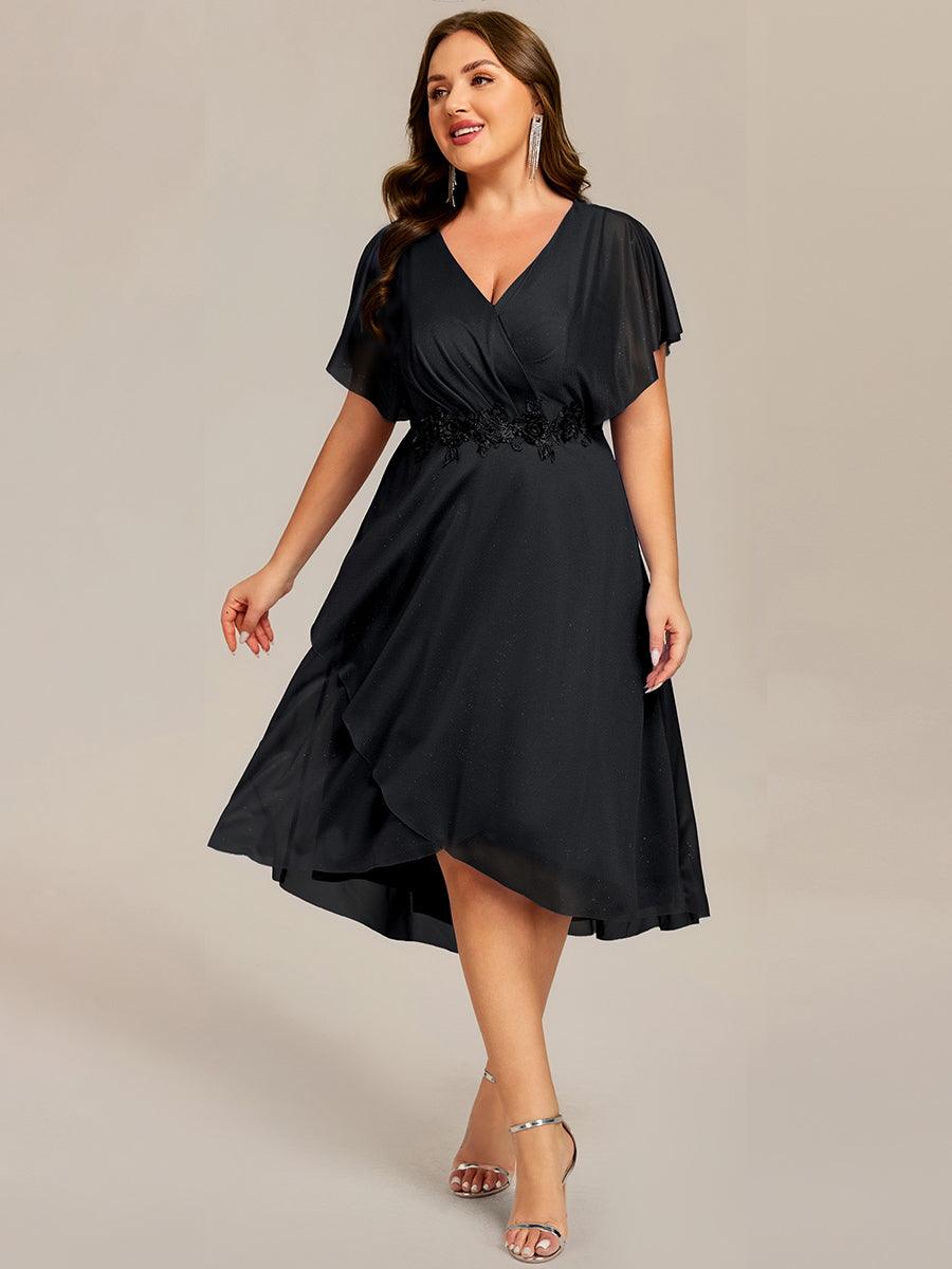 Simple V-Neck Empire Waist A-Line Wedding Guest Dress