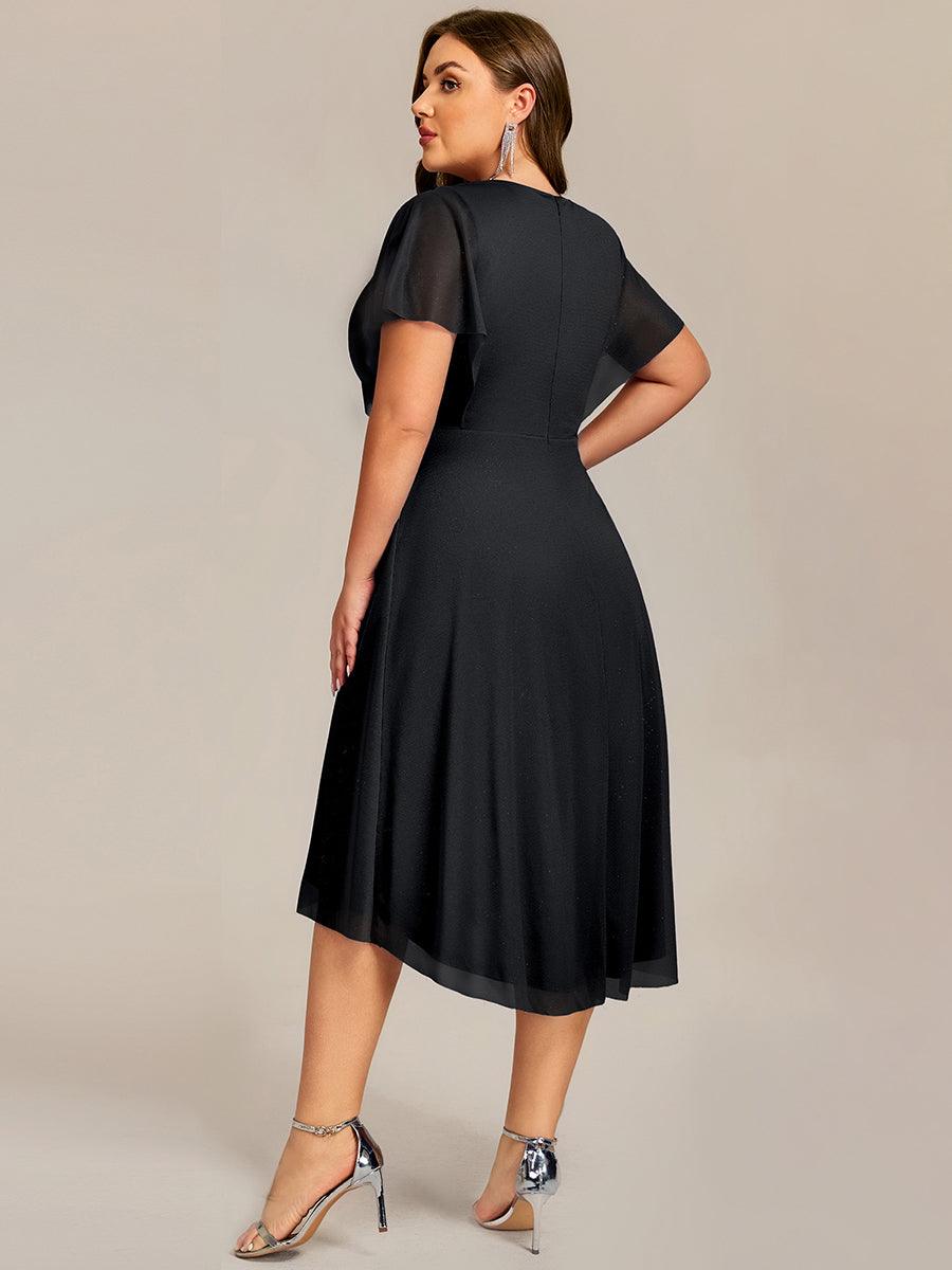 Simple V-Neck Empire Waist A-Line Wedding Guest Dress