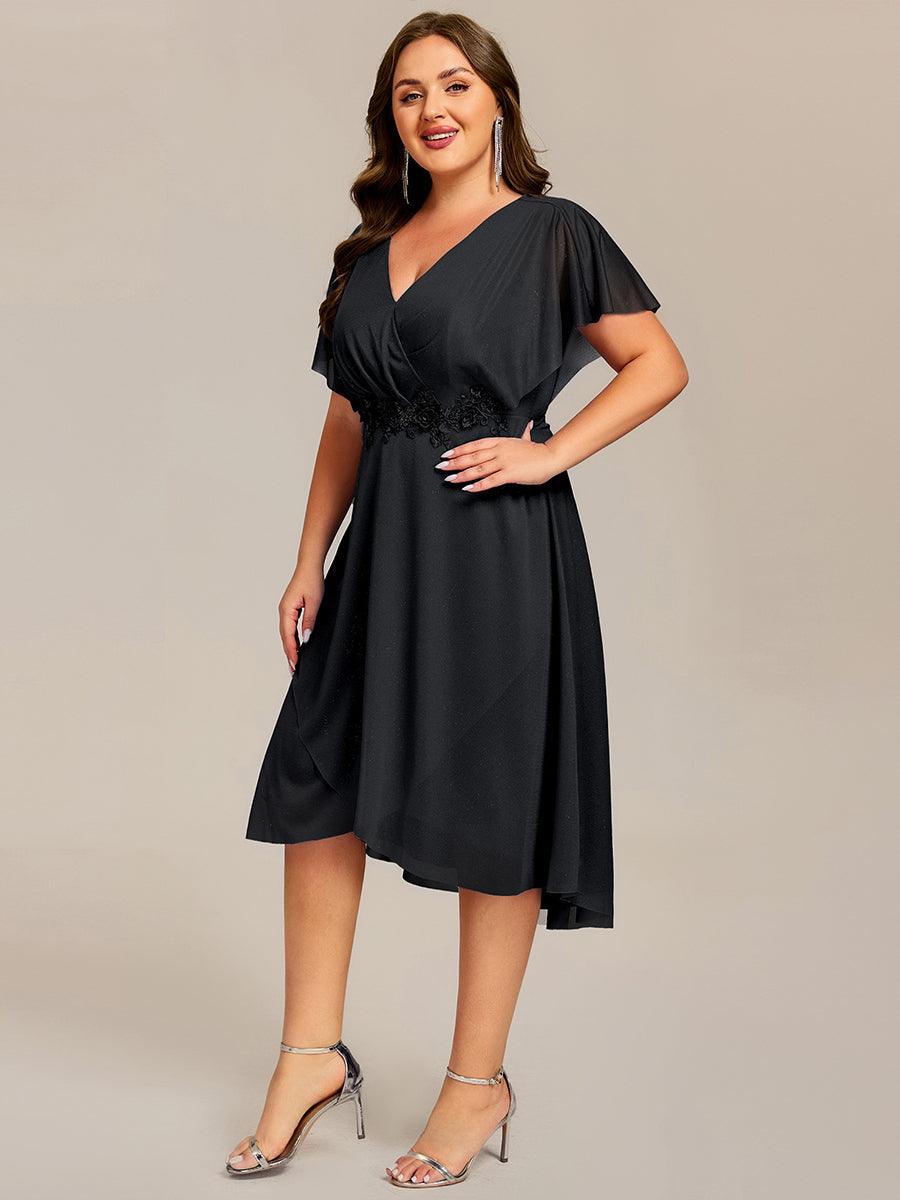 Simple V-Neck Empire Waist A-Line Wedding Guest Dress