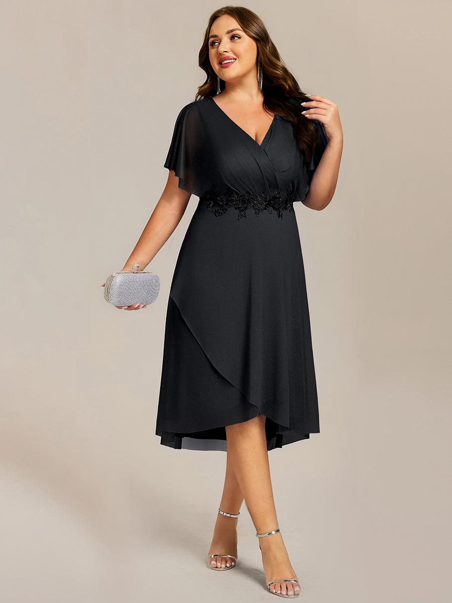 Simple V-Neck Empire Waist A-Line Wedding Guest Dress