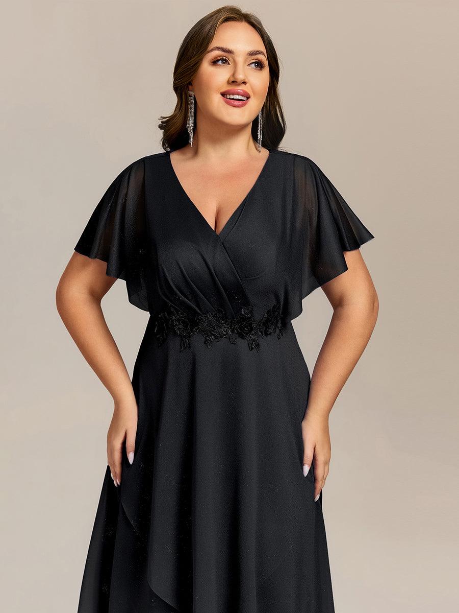 Simple V-Neck Empire Waist A-Line Wedding Guest Dress