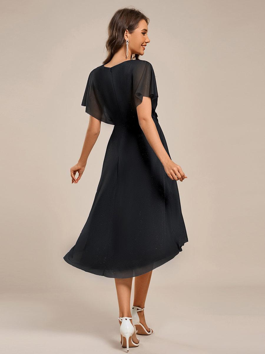 Simple V-Neck Empire Waist A-Line Wedding Guest Dress