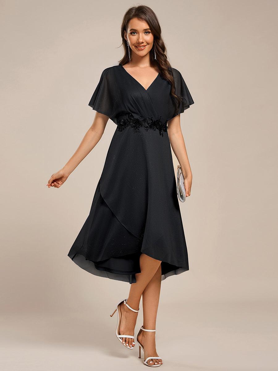 Simple V-Neck Empire Waist A-Line Wedding Guest Dress