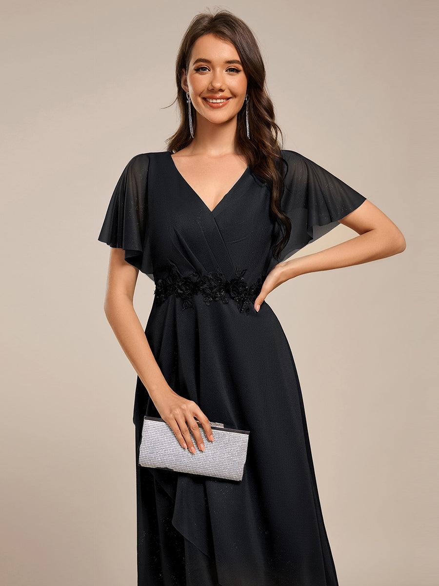 Simple V-Neck Empire Waist A-Line Wedding Guest Dress
