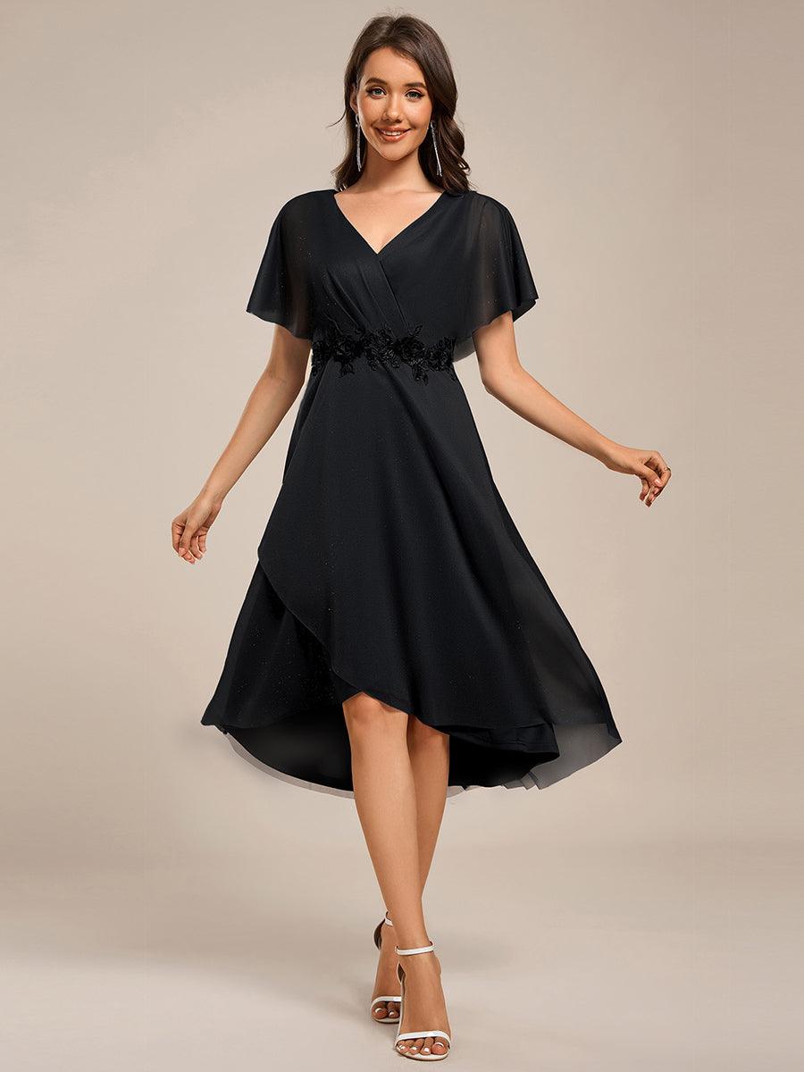 Simple V-Neck Empire Waist A-Line Wedding Guest Dress