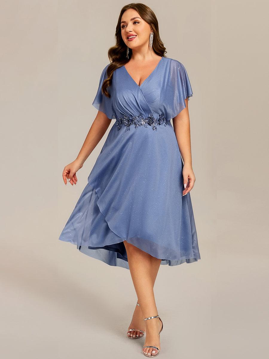 Simple V-Neck Empire Waist A-Line Wedding Guest Dress