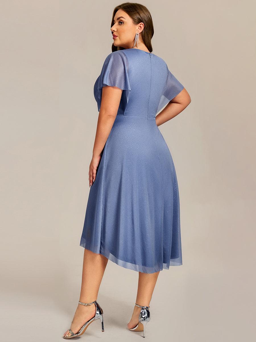 Simple V-Neck Empire Waist A-Line Wedding Guest Dress