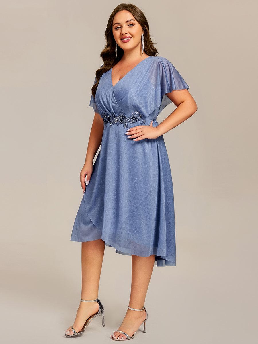 Simple V-Neck Empire Waist A-Line Wedding Guest Dress