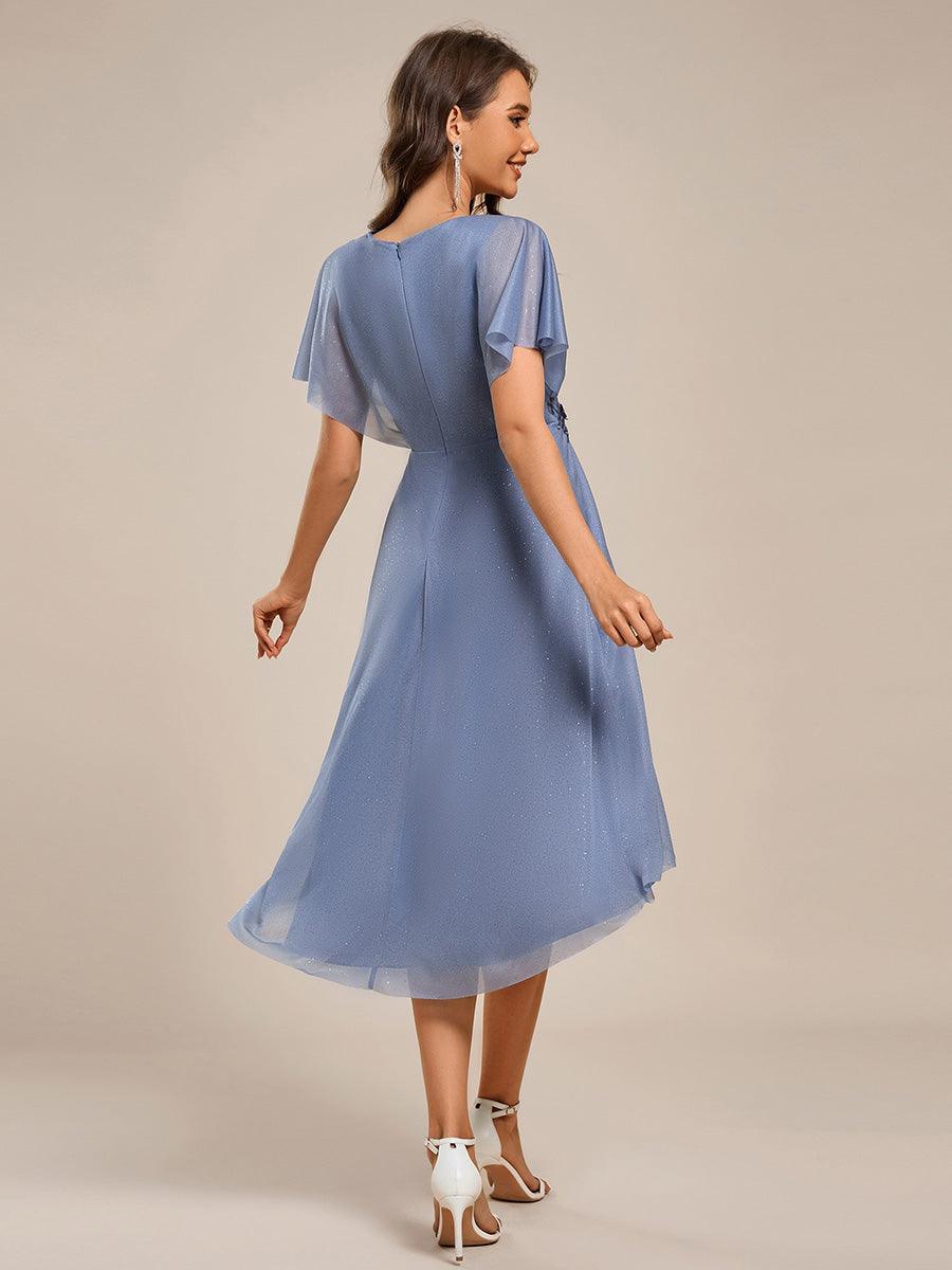 Simple V-Neck Empire Waist A-Line Wedding Guest Dress