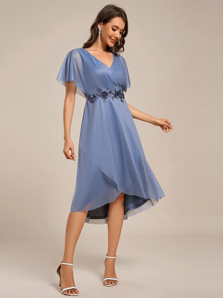 Simple V-Neck Empire Waist A-Line Wedding Guest Dress