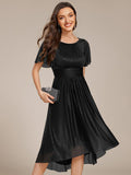 Elegant A-Line High-Low Formal Dress with Flutter Sleeve