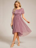 Sparkly Round Neck Empire Waist Wedding Guest Dress