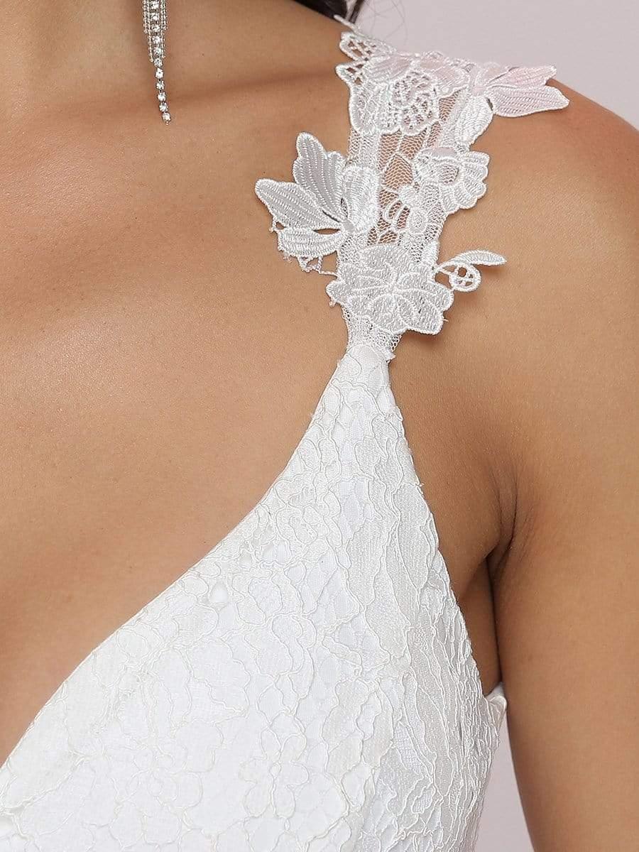 Elegant Straps Lace Applique A-Line Wedding Dress