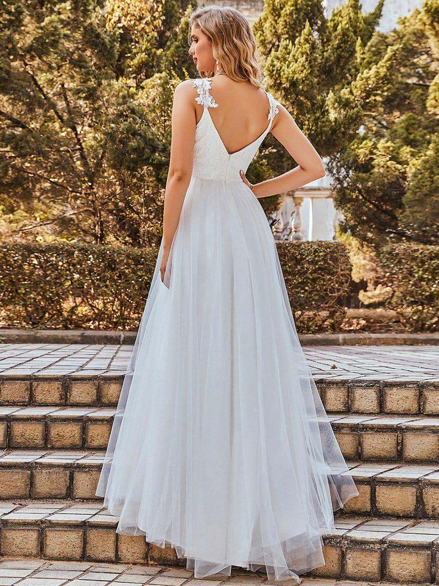 Elegant Straps Lace Applique A-Line Wedding Dress