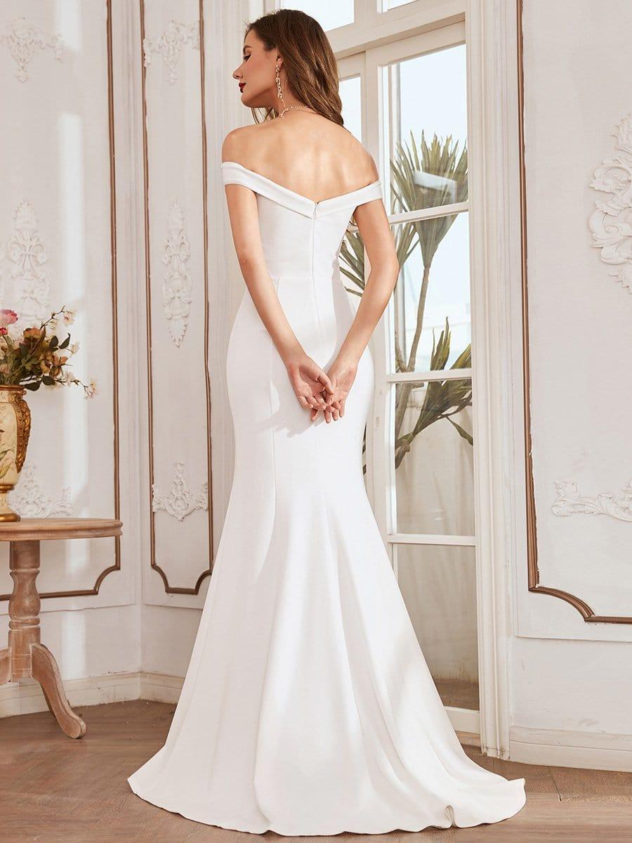 Elegant Bodycon Mermaid Wedding Dress with Off-Shoulder