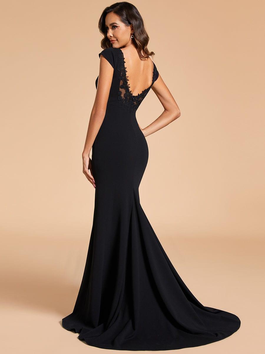 Stunning Backless Mermaid Wedding Dress with Cap Sleeve