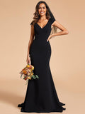 Stunning Backless Mermaid Wedding Dress with Cap Sleeve