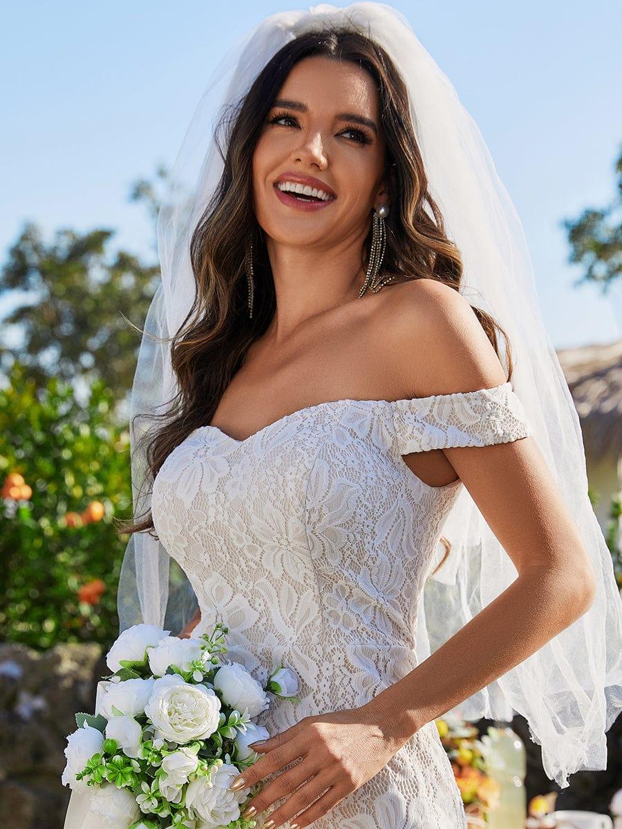 Classy Off Shoulder Lace Mermaid Wedding Dress