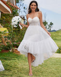 Spaghetti Straps Corset Layered Tulle Wedding Dress