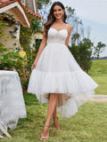 Spaghetti Straps Corset Layered Tulle Wedding Dress