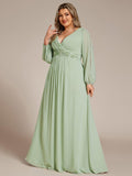  Plus Size Navy Blue A-Line Chiffon Formal Dress #color_Mint Green