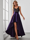 Charming V-Neck A-Line High-Low Cruise Journey Dress
