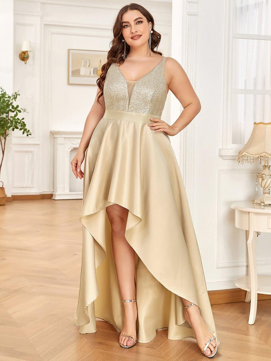 Charming V-Neck A-Line High-Low Cruise Journey Dress