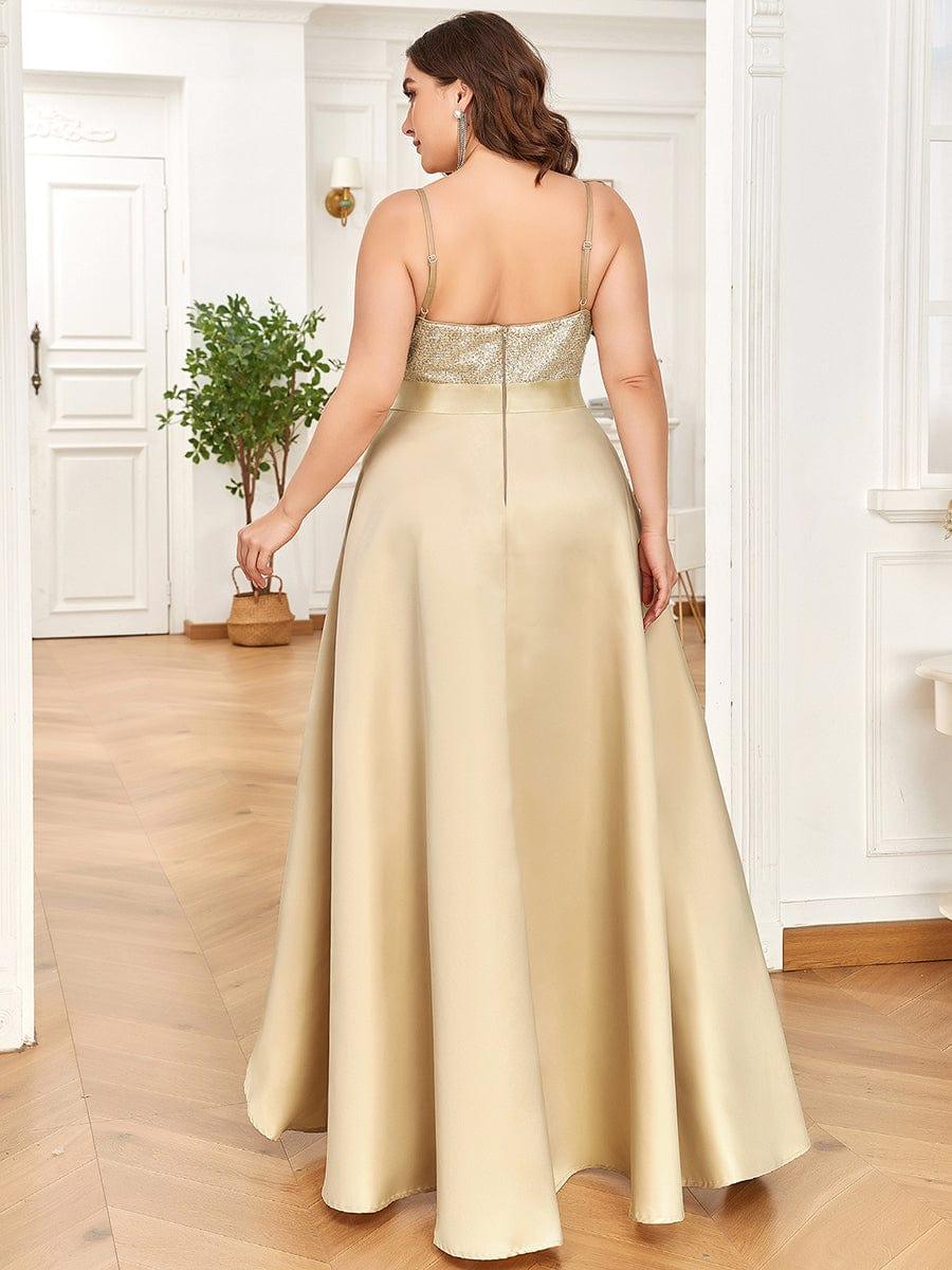 Charming V-Neck A-Line High-Low Cruise Journey Dress