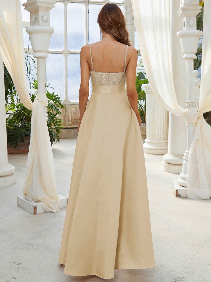 Charming V-Neck A-Line High-Low Cruise Journey Dress