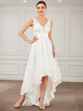 Classy V-Neck Sequin A-Line Tulle Wedding Dress