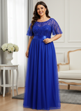 Plus Size Black Embroidery Applique A-Line Evening Dresses
