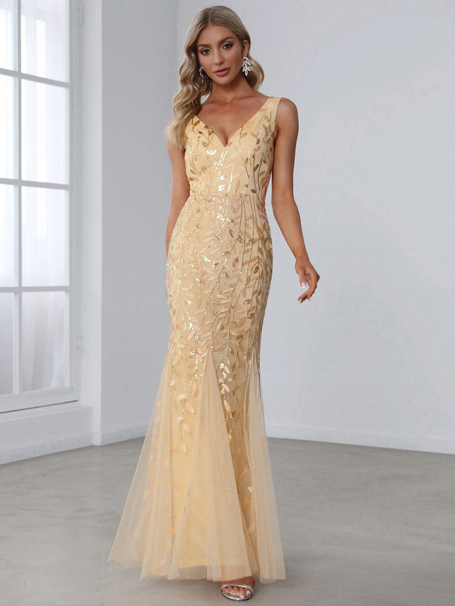 Straps Lavender Applique Sequin Mermaid Evening Dress