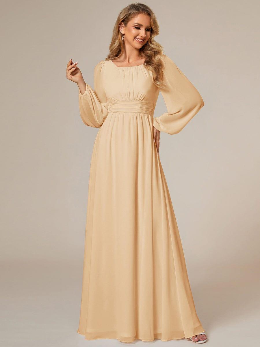 Elegant Long Sleeve A-Line Chiffon Mother Dress