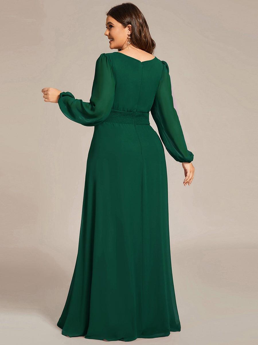 Dark Green High Empire Waist A-Line Mother Dress