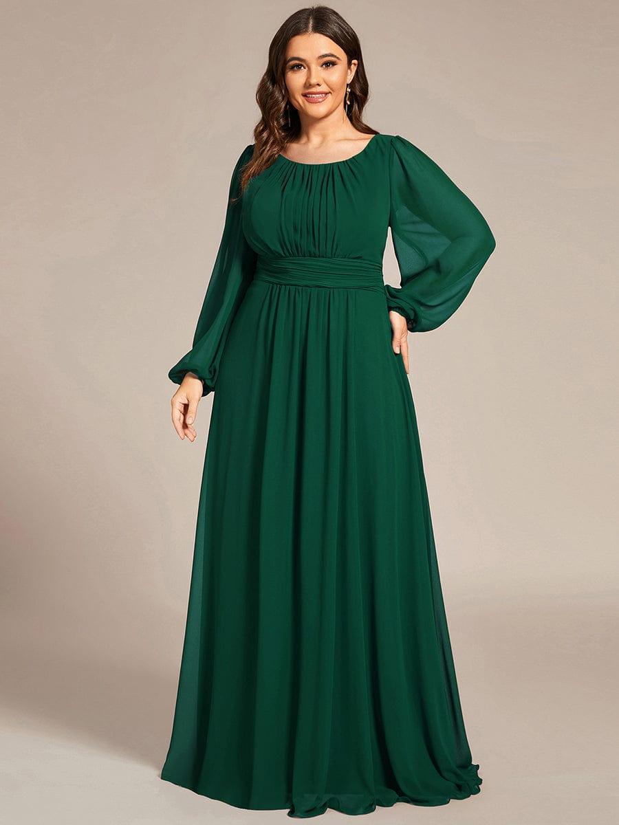 Dark Green High Empire Waist A-Line Mother Dress