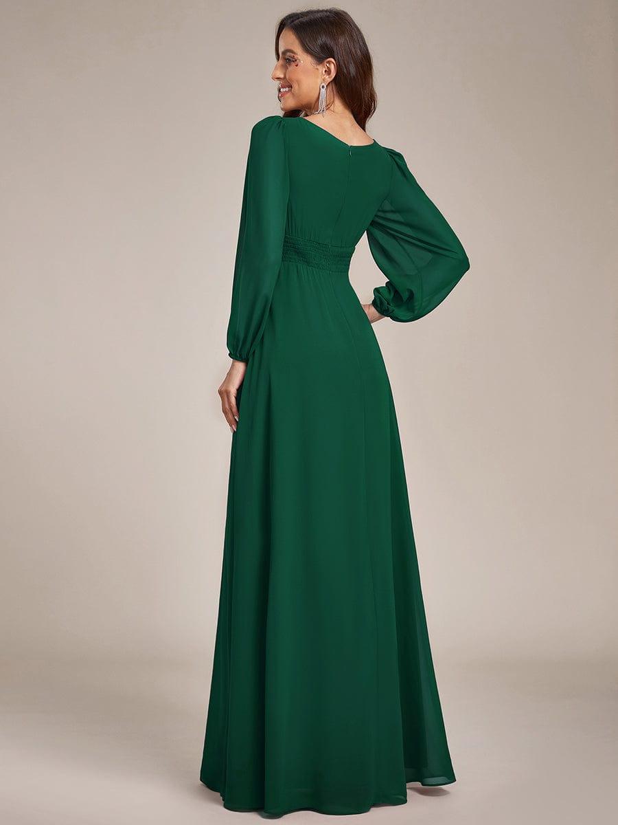 Dark Green High Empire Waist A-Line Mother Dress#color_Dark Green