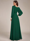 Dark Green High Empire Waist A-Line Mother Dress#color_Dark Green