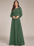 Elegant Long Sleeve A-Line Chiffon Mother Dress