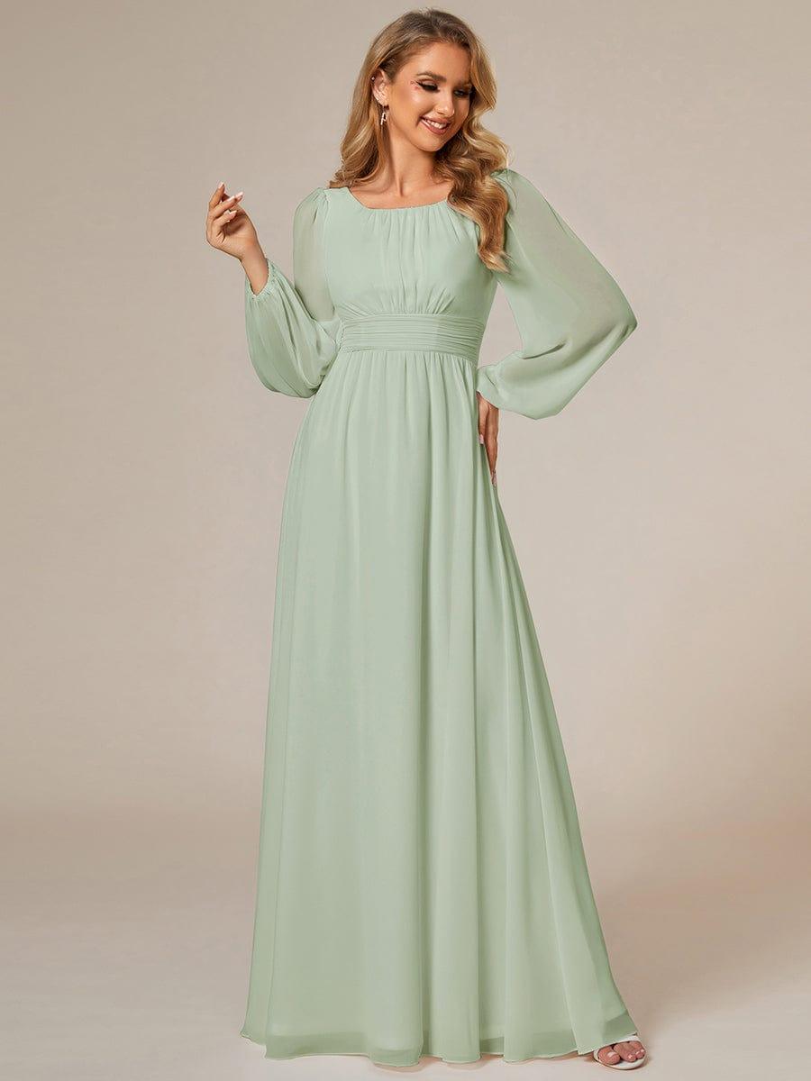 Elegant Long Sleeve A-Line Chiffon Mother Dress