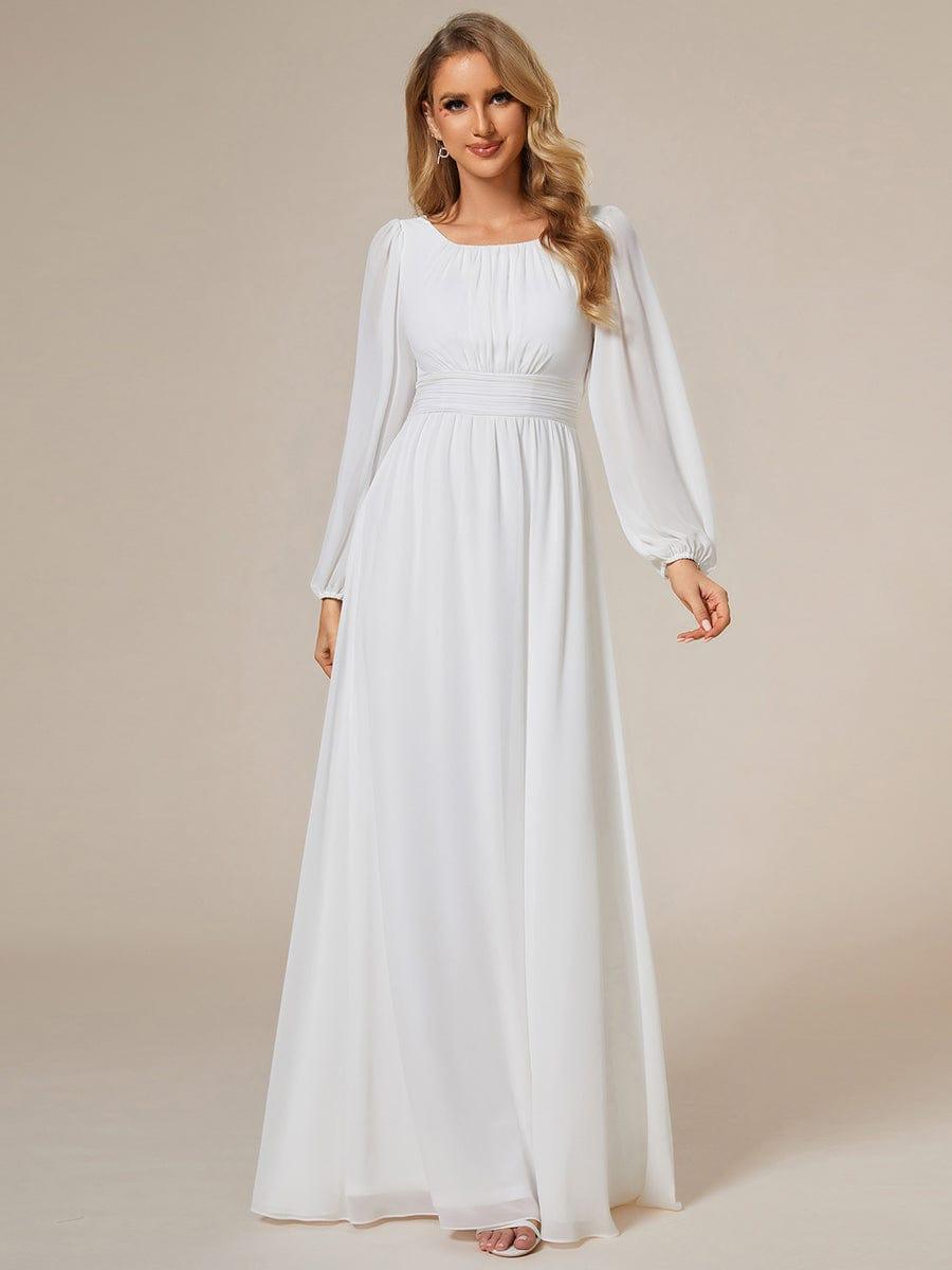 Elegant Long Sleeve A-Line Chiffon Mother Dress